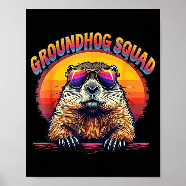 Happy Groundhog Day 2025 Funny Groundhog Squad  Poster (Front)