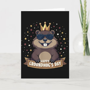 Happy Groundhog Day 2025 Funny Woodchuck Card