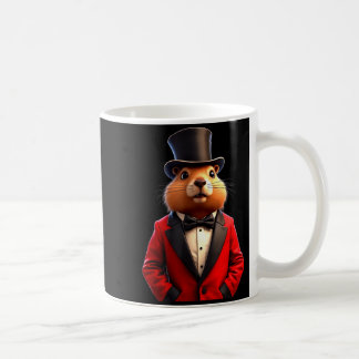 Happy Groundhog Day 2025 Groundhog Gentleman Hat _ Coffee Mug