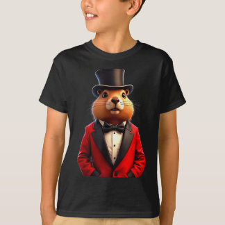 Happy Groundhog Day 2025 Groundhog Gentleman Hat _ T-Shirt