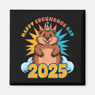 Happy Groundhog Day 2025 Kids Toddler Men Women Gi Magnet