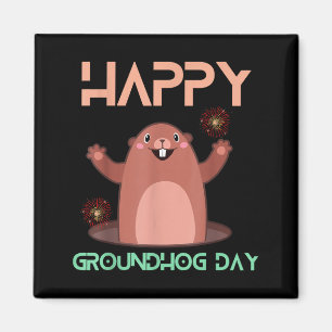 Happy Groundhog Day 2025 Lovers Costume Funny Grou Magnet