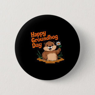 Happy Groundhog Day 2025 Matching Family Funny Par 6 Cm Round Badge