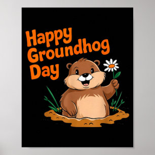 Happy Groundhog Day 2025 Matching Family Funny Par Poster