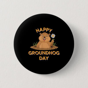 Happy Groundhog Day 2025 Matching Family Squad 6 Cm Round Badge