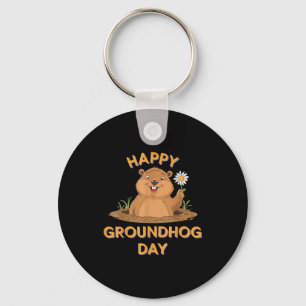 Happy Groundhog Day 2025 Matching Family Squad Key Ring