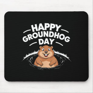 Happy Groundhog Day 2025 Women Men Kids  Mouse Pad