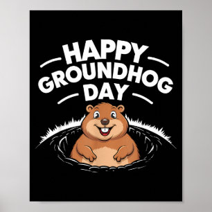 Happy Groundhog Day 2025 Women Men Kids Poster