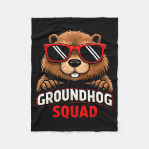 Happy Groundhog Day 2026 Celebration Funny Groundh Fleece Blanket