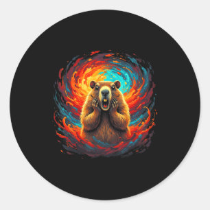 Happy Groundhog Day 2026 Groundhog Gentleman Hat _ Classic Round Sticker
