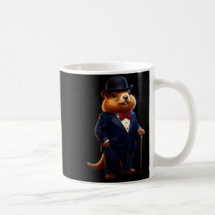 Happy Groundhog Day 2026 Groundhog Gentleman Hat Coffee Mug