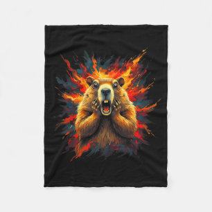 Happy Groundhog Day 2026 Groundhog Gentleman Hat _ Fleece Blanket