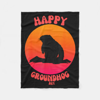 Happy Groundhog Day _5  Fleece Blanket