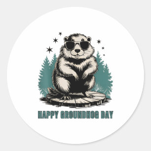 Happy Groundhog Day And Yes Its My Birthday Funny Classic Round Sticker