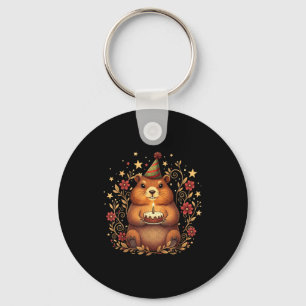 Happy Groundhog Day Birthday Cake Groundhound Key Ring