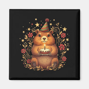 Happy Groundhog Day Birthday Cake Groundhound Magnet