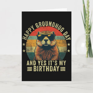 Happy Groundhog Day Birthday Cool Groundhog With S Card