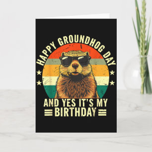Happy Groundhog Day Birthday Cool Groundhog With S Card