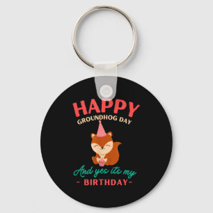 Happy Groundhog Day Birthday Groundhog Lovers  Key Ring