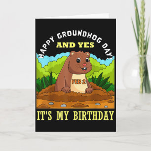 Happy Groundhog Day Birthday On 2nd February Famil Card