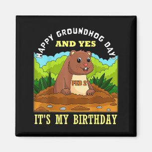 Happy Groundhog Day Birthday On 2nd February Famil Magnet