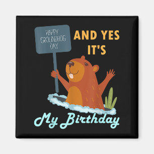 Happy Groundhog Day Birthday On 2nd February Famil Magnet