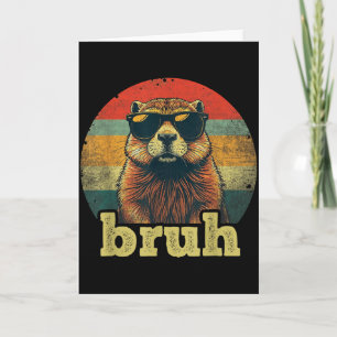 Happy Groundhog Day Bruh Meme Groundhog Teens Boys Card