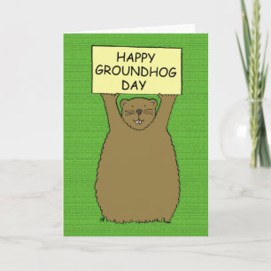 Happy Groundhog Day Cartoon. Card