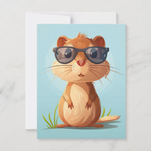 Happy Groundhog Day Cute Colorful Woodchuck Holiday Card