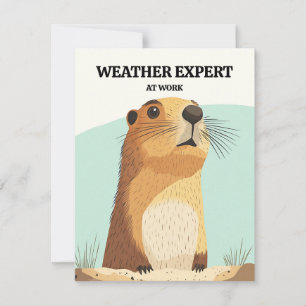 Happy Groundhog Day Cute Colorful Woodchuck Holiday Card