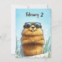 Happy Groundhog Day Cute Colorful Woodchuck