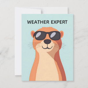 Happy Groundhog Day Cute Colorful Woodchuck Holiday Card