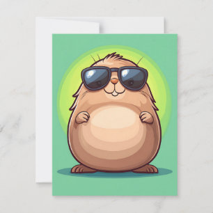 Happy Groundhog Day Cute Colorful Woodchuck Holiday Card
