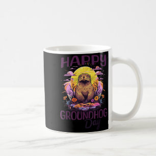 Happy Groundhog Day Cute Vintage Art Graphic Women Coffee Mug