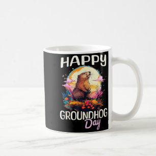 Happy Groundhog Day Cute Vintage Art Graphic Women Coffee Mug