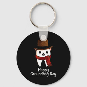 Happy Groundhog Day Dental Istant Phils Tooth Holi Key Ring
