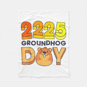 Happy Groundhog Day February 2 2025 Men Women Retr Fleece Blanket