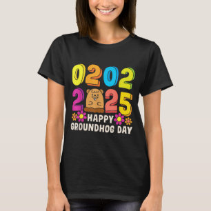 Happy Groundhog Day February 2 2025 Men Women Retr T-Shirt