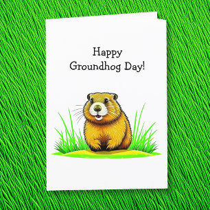 Happy Groundhog Day   February 2nd Card