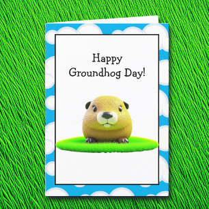 Happy Groundhog Day February 2nd Card