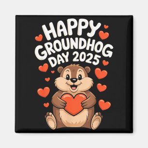 Happy Groundhog Day February 2nd I Love Groundhogs Magnet