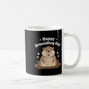 Happy Groundhog Day Funny Cute Ground Hog Animal L Coffee Mug