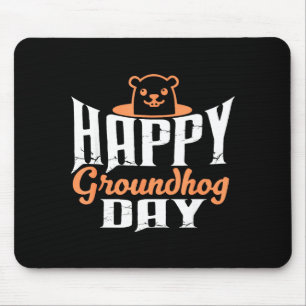 Happy Groundhog Day Funny Cute Groundhog Animal Lo Mouse Pad