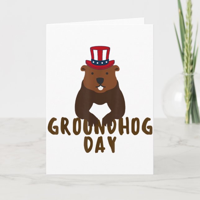 Happy Groundhog Day Funny Groundhog Day  Card (Front)