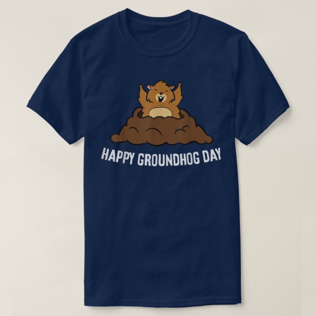 Happy Groundhog Day Funny Groundhog  T-Shirt (Design Front)