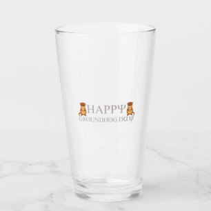 happy Groundhog Day Glass