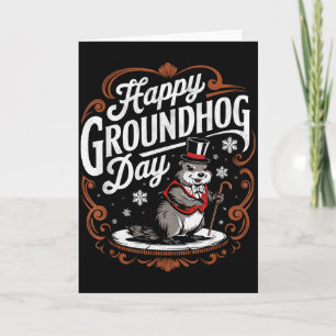 Happy Groundhog Day Ground Hog Animal Costume Men Card