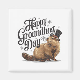Happy Groundhog Day Ground Hog Animal Costume Men  Magnet