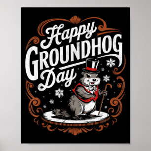 Happy Groundhog Day Ground Hog Animal Costume Men  Poster