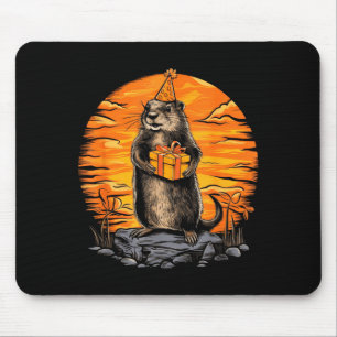 Happy Groundhog Day Ground Hog With Birthday Party Mouse Pad